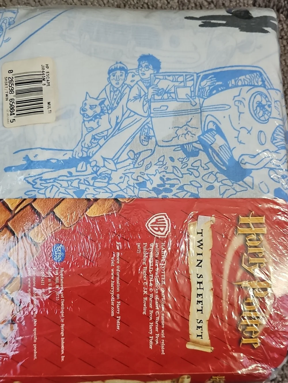 Harry‎ Potter Twin Fitted Sheet Set 2002 Chamber of Secrets Flying Car NWT
